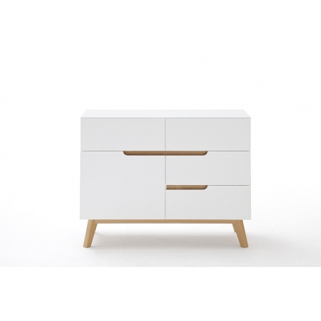 Kummut CERVO valge / tamm, 97x40xH76 cm