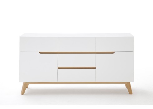 Kummut CERVO valge / tamm, 145x40xH76 cm