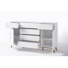 Kummut CERVO valge / tamm, 169x40xH101 cm