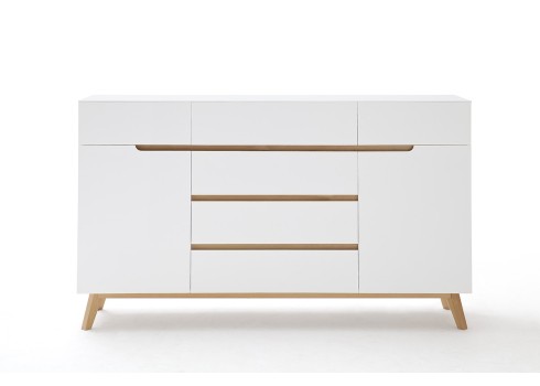 Kummut CERVO valge / tamm, 169x40xH101 cm