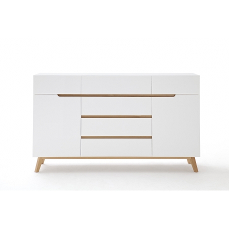 Kummut CERVO valge / tamm, 169x40xH101 cm