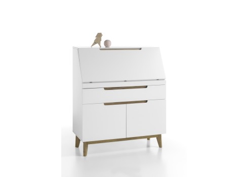 Bürookapp CERVO valge / tamm, 97x40x113 cm