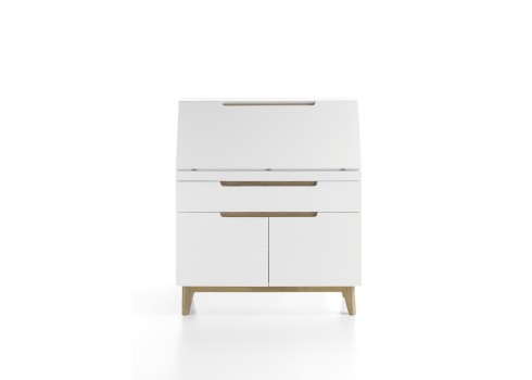 Bürookapp CERVO valge / tamm, 97x40x113 cm