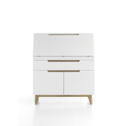 Bürookapp CERVO valge / tamm, 97x40x113 cm