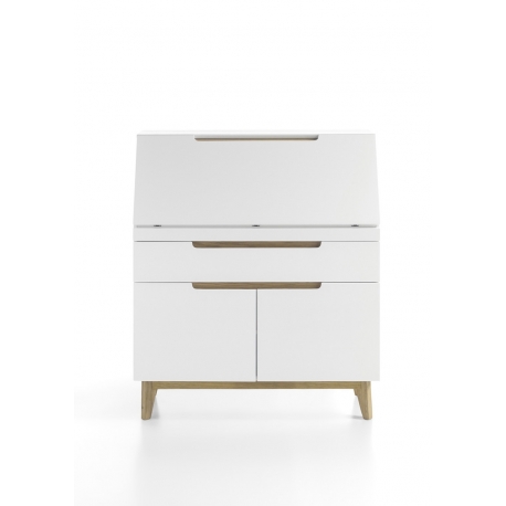 Bürookapp CERVO valge / tamm, 97x40x113 cm