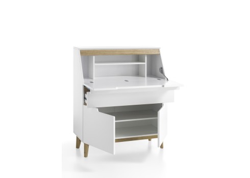 Bürookapp CERVO valge / tamm, 97x40x113 cm