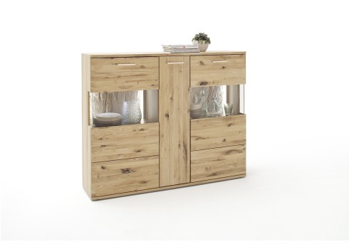 Vitriinkapp SANTORI tamm, 150x37x121 cm