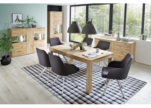 Vitriinkapp SANTORI tamm, 90x37xH208 cm