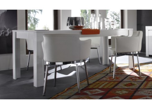 Laud AMALFI valge läikega, 180x90xH76 cm