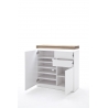 Kummut ATLANTA valge / tamm, 91x38xH97 cm, LED