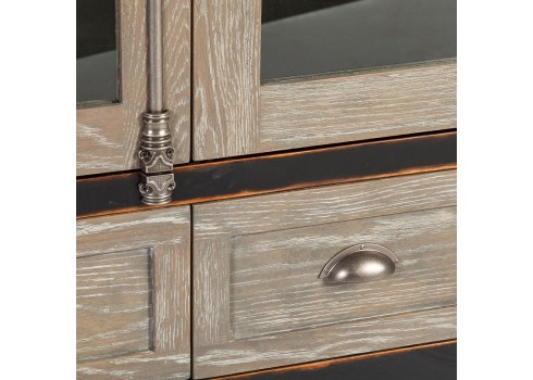 Vitriinkapp WATSON 90x45xH180cm, naturaalne tamm / antiikmust
