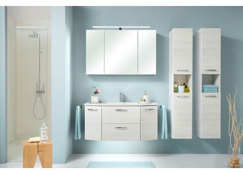 Peegelkapp AMORA valge tamm, 110x20xH70 cm LED