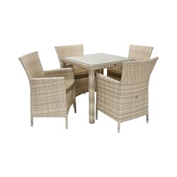 Aiamööbli komplekt WICKER laud ja 4 tooli, beež